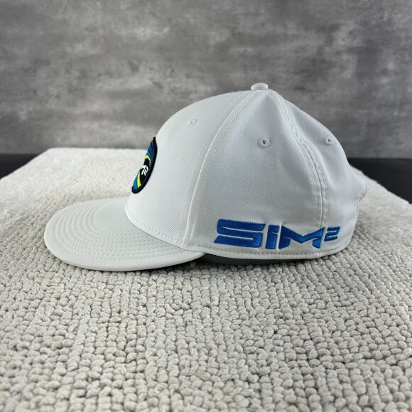 Taylor Made Sim2 Snapback Golf Hat OSFA Driver Launch Golfing Patch Cap White - Picture 3 of 8